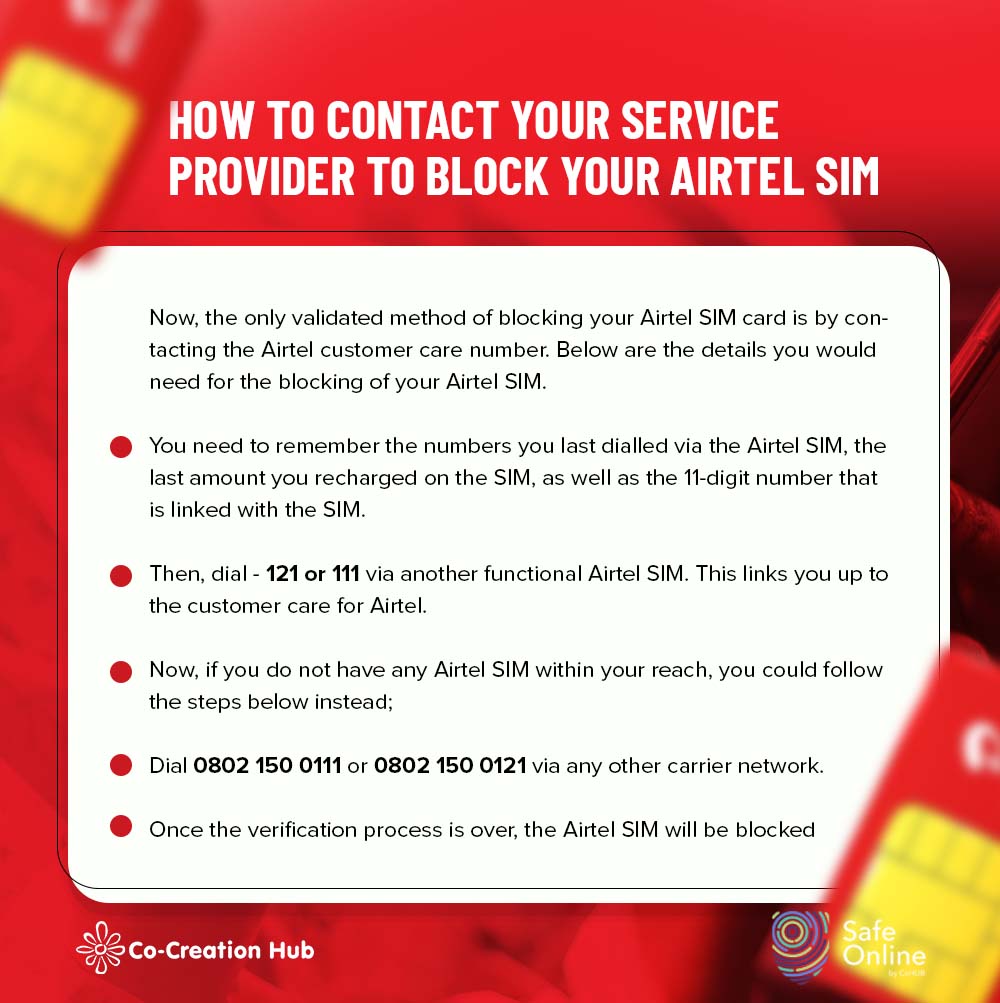 How to block an airtel sim
